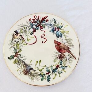 Lenox Winter Greetings Cardinal Plate / 10.5” 1995 Holiday Fine China USA Made